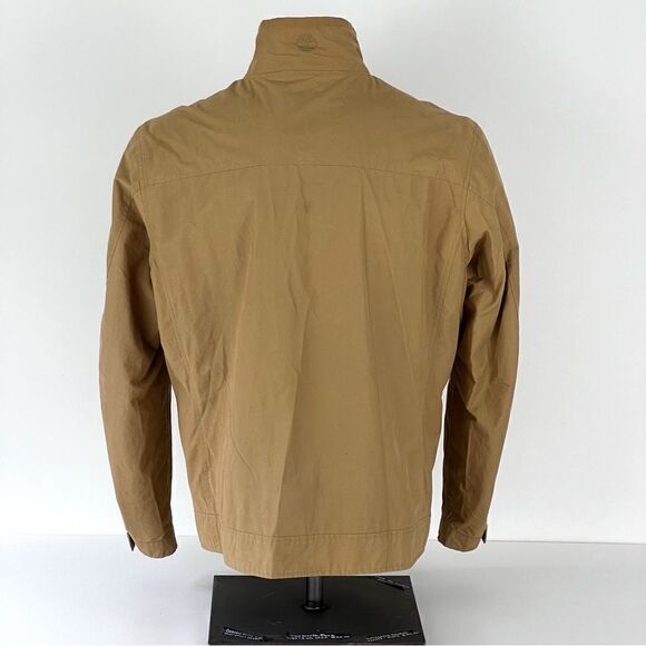 Timberland Soft Shell Jacket Beige Tan Cotton Nylon Water Repellent Size L - Picture 3 of 9